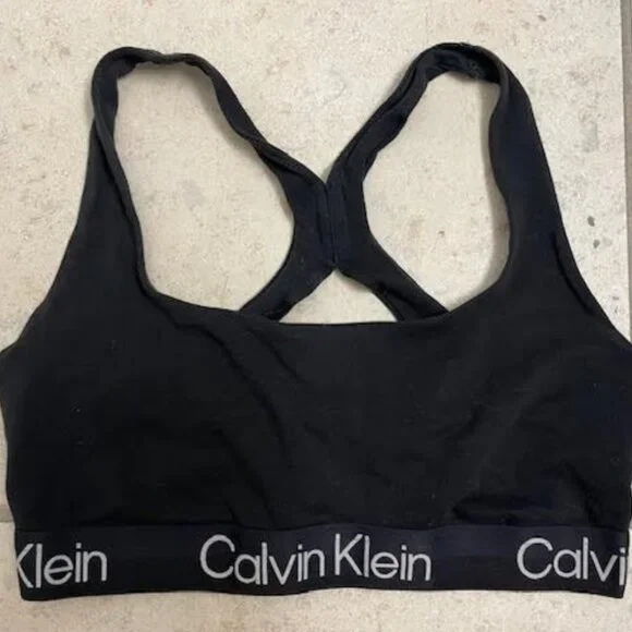 Calvin Klein Loungewear Crop Bra Top and Sweatpants Joggers S M Black - Picture 2 of 8